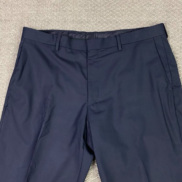 J. CREW Crosby Loro Piana Suit Pants Dress Mens 35 x 30 Fits 37 x 29.5 Navy Wool - Picture 2 of 16